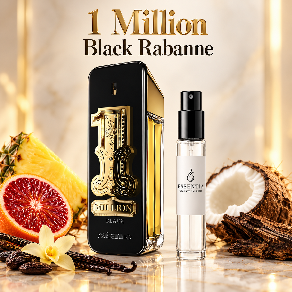 Decant original 1 Million Black EDP Rabanne disponible en ESSENTIA Paraguay