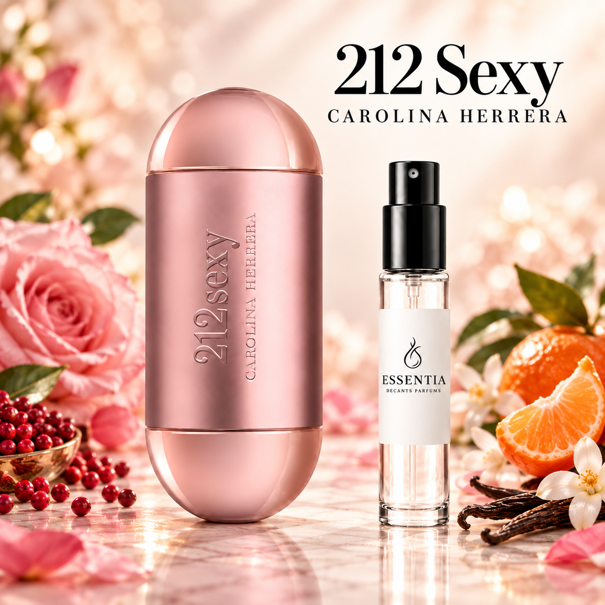 212 Sexy EDP Carolina Herrera con decant ESSENTIA original en Paraguay