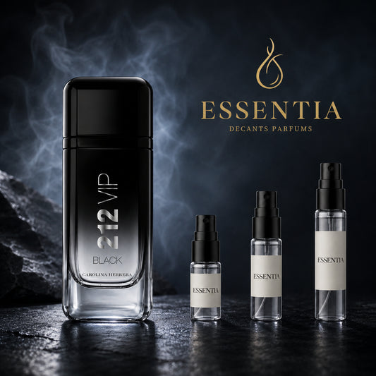 212 VIP Black Carolina Herrera en decant original para hombre, perfume masculino intenso, elegante y nocturno disponible en ESSENTIA Paraguay.