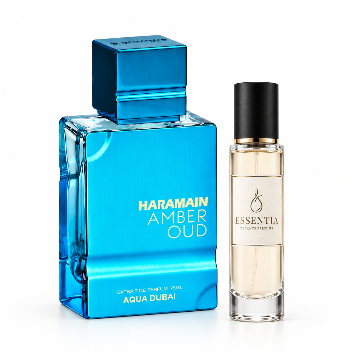 Amber Oud Aqua Dubai Extrait de Parfum Al Haramain: perfume original y decant ESSENTIA