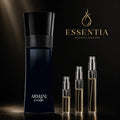 Decant Armani Code Giorgio Armani para hombre en ESSENTIA Paraguay, disponible en presentaciones de 3ml, 5ml y 10ml