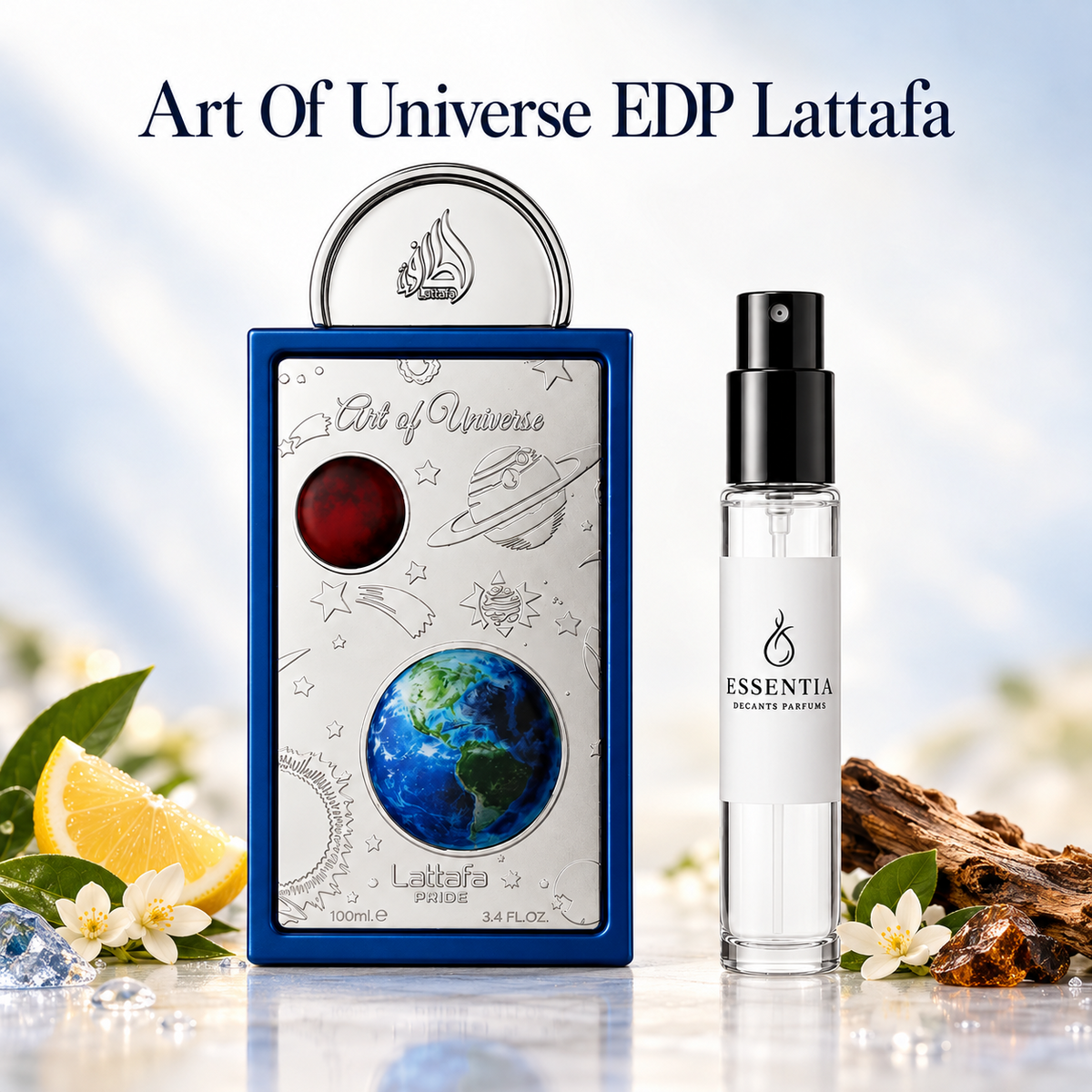 Art Of Universe EDP Lattafa con decant original ESSENTIA en Paraguay