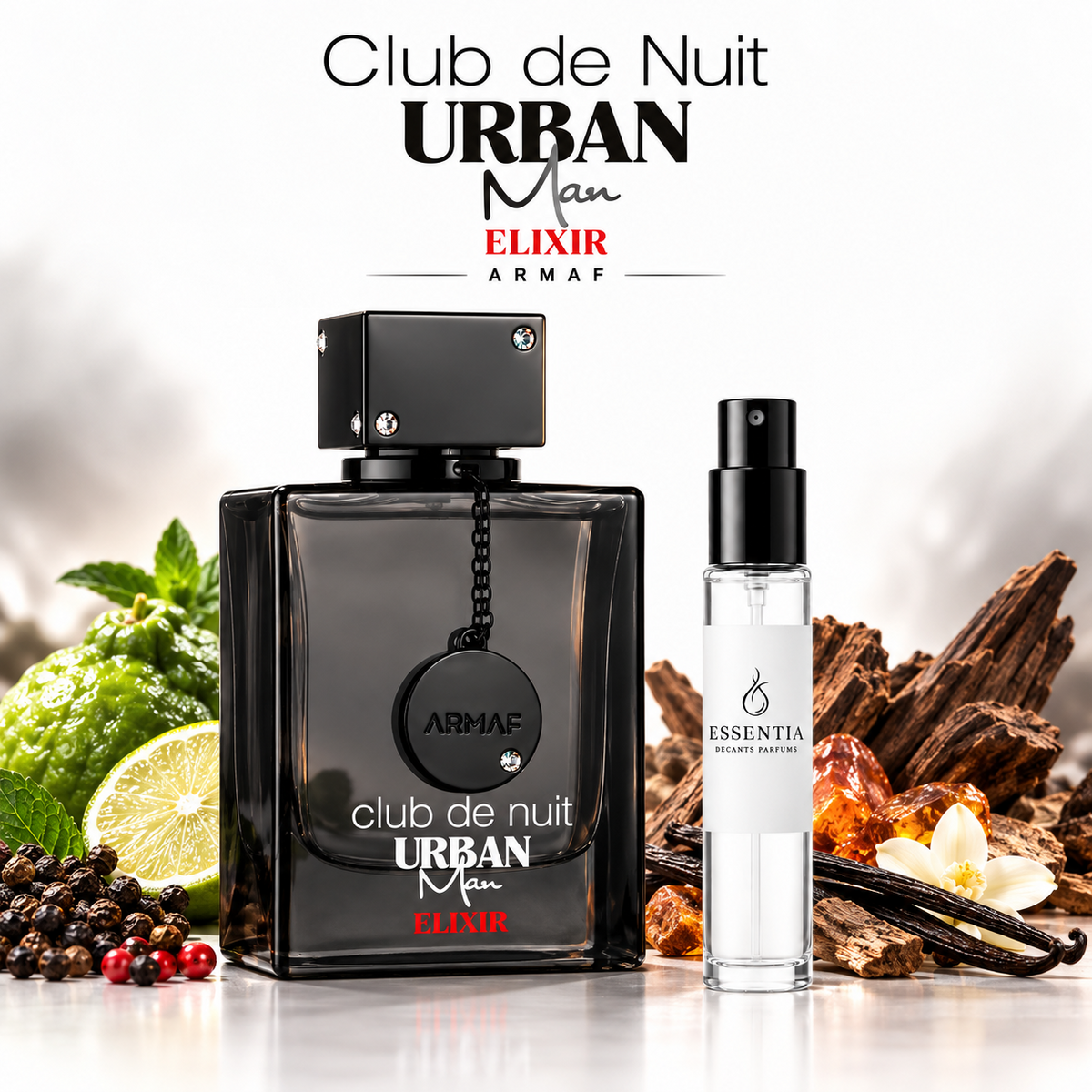 Club de Nuit Urban Man Elixir Armaf con decant original ESSENTIA en Paraguay