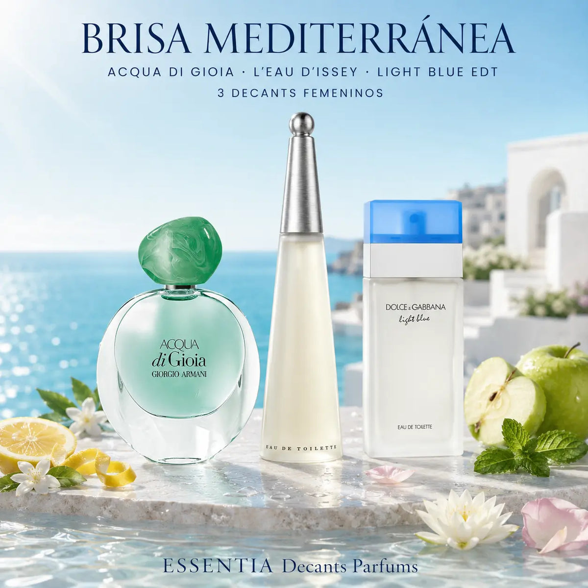 Combo Brisa Mediterránea con Acqua di Gioia, L’Eau d’Issey y Light Blue EDT