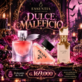 Combo Halloween Dulce Maleficio ESSENTIA con La Vie Est Belle Lancôme, Paradoxe Prada y Eclaire Lattafa, tres decants originales de 5 ml