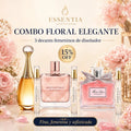 Combo Floral Elegante de decants femeninos de diseñador ESSENTIA con J’adore, Miss Dior e Irresistible Givenchy