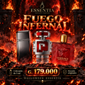 Combo Halloween Fuego Infernal ESSENTIA: 212 VIP Black Elixir, Phantom in Red y Eros Flame, tres decants originales de 5 ml