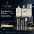 Combo Papá Clásico Fresco ESSENTIA con CK One, Acqua di Giò y L’Eau d’Issey en decants 10, 5 y 3 mililitros
