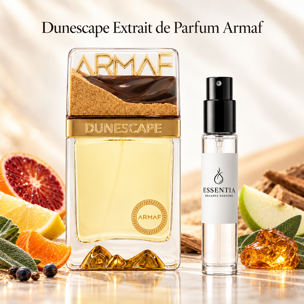 Dunescape Extrait de Parfum Armaf con decant original ESSENTIA disponible en Paraguay