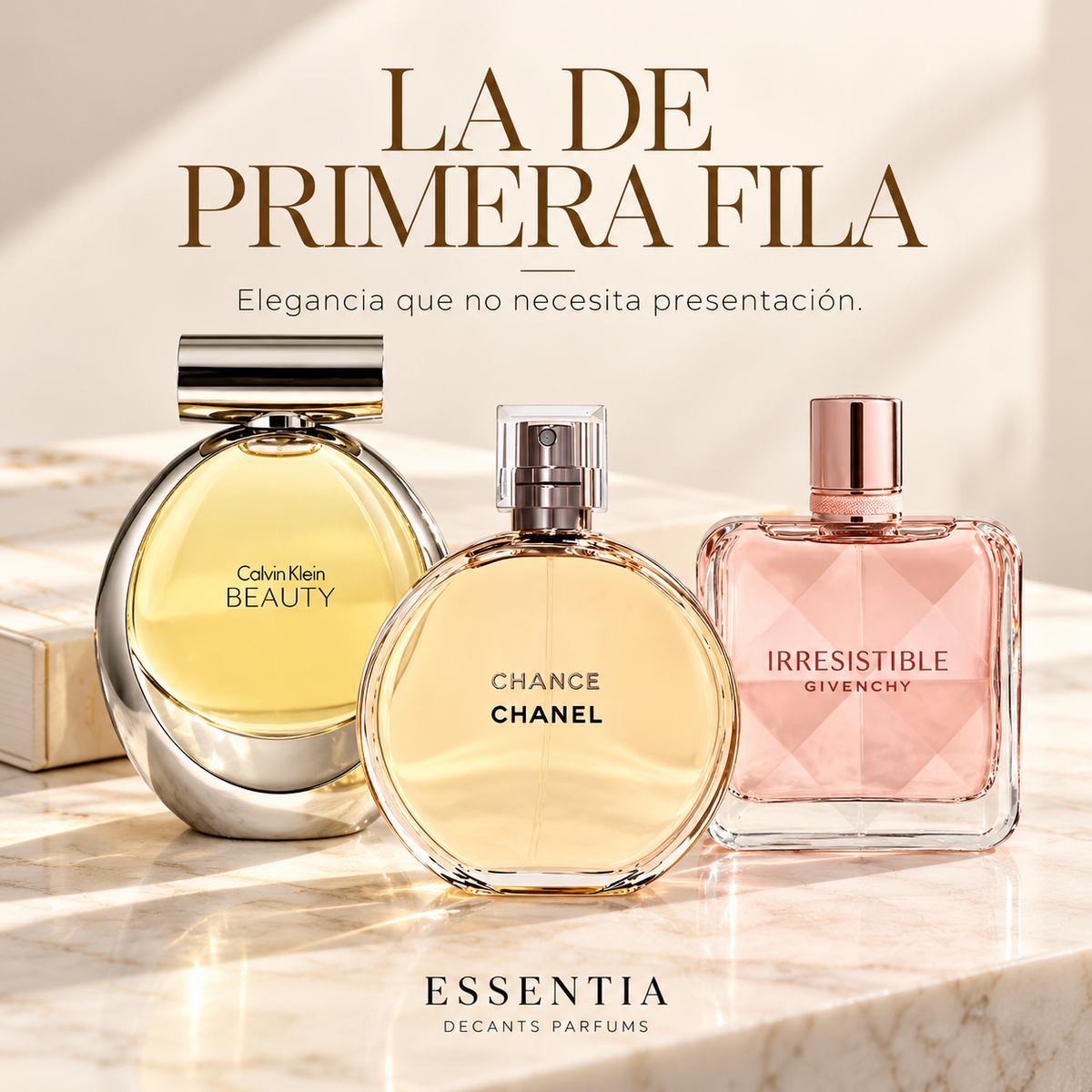 Combo La de Primera Fila ESSENTIA con Beauty Calvin Klein, Chance Chanel e Irresistible Givenchy