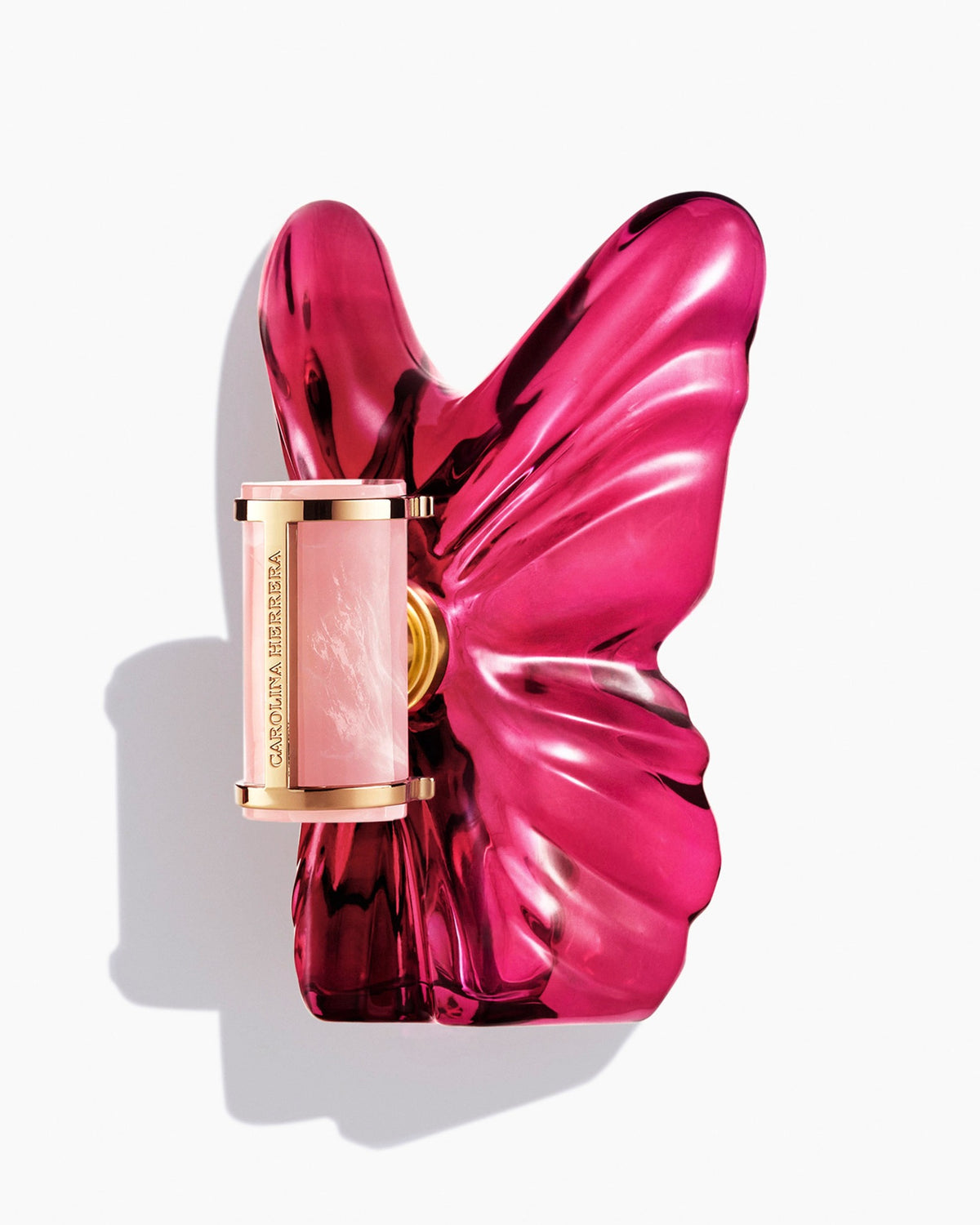 La Bomba Eau de Parfum de Carolina Herrera, frasco original rosa con forma de mariposa