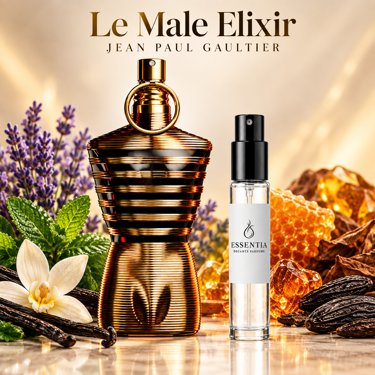 Le Male Elixir Jean Paul Gaultier con decant ESSENTIA — perfume original en Paraguay