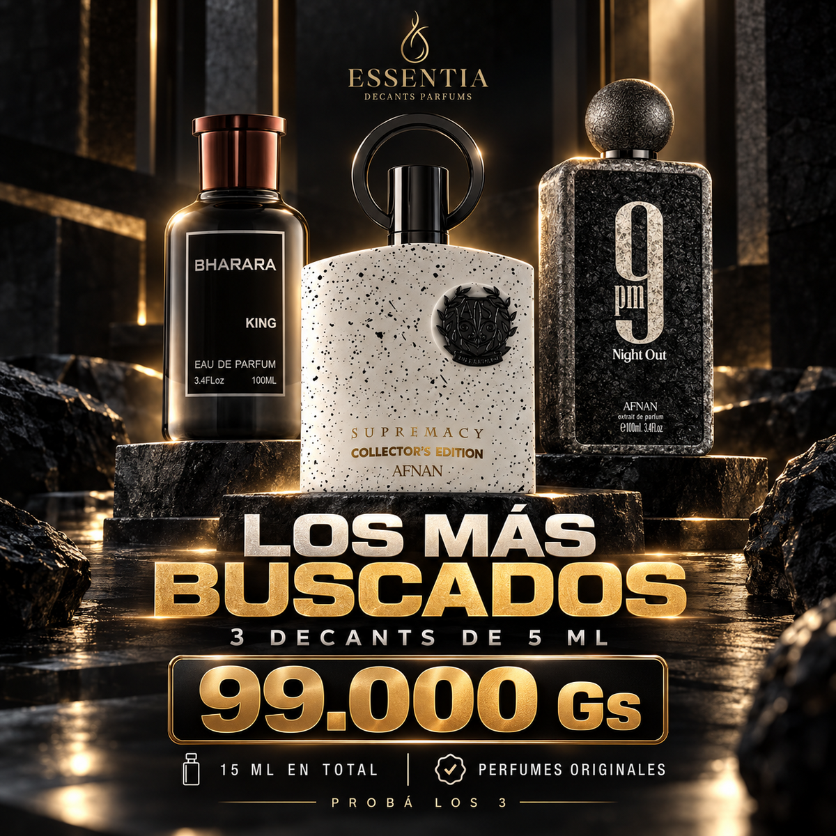 Los Más Buscados - trío de 3 decants de 5 ml ESSENTIA