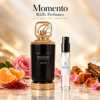 Momento Extrait de Parfum Riiffs junto a decant ESSENTIA