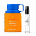 Odyssey Mandarin Sky Elixir Armaf junto a un decant ESSENTIA de perfume original en Paraguay