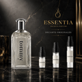 Imagen de Tommy EDT de Tommy Hilfiger junto a las presentaciones de decant original ESSENTIA de 3ml, 5ml y 10ml.