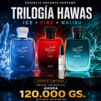 Trilogía Hawas en decants ESSENTIA: Hawas Ice, Hawas Fire y Hawas Malibu de Rasasi