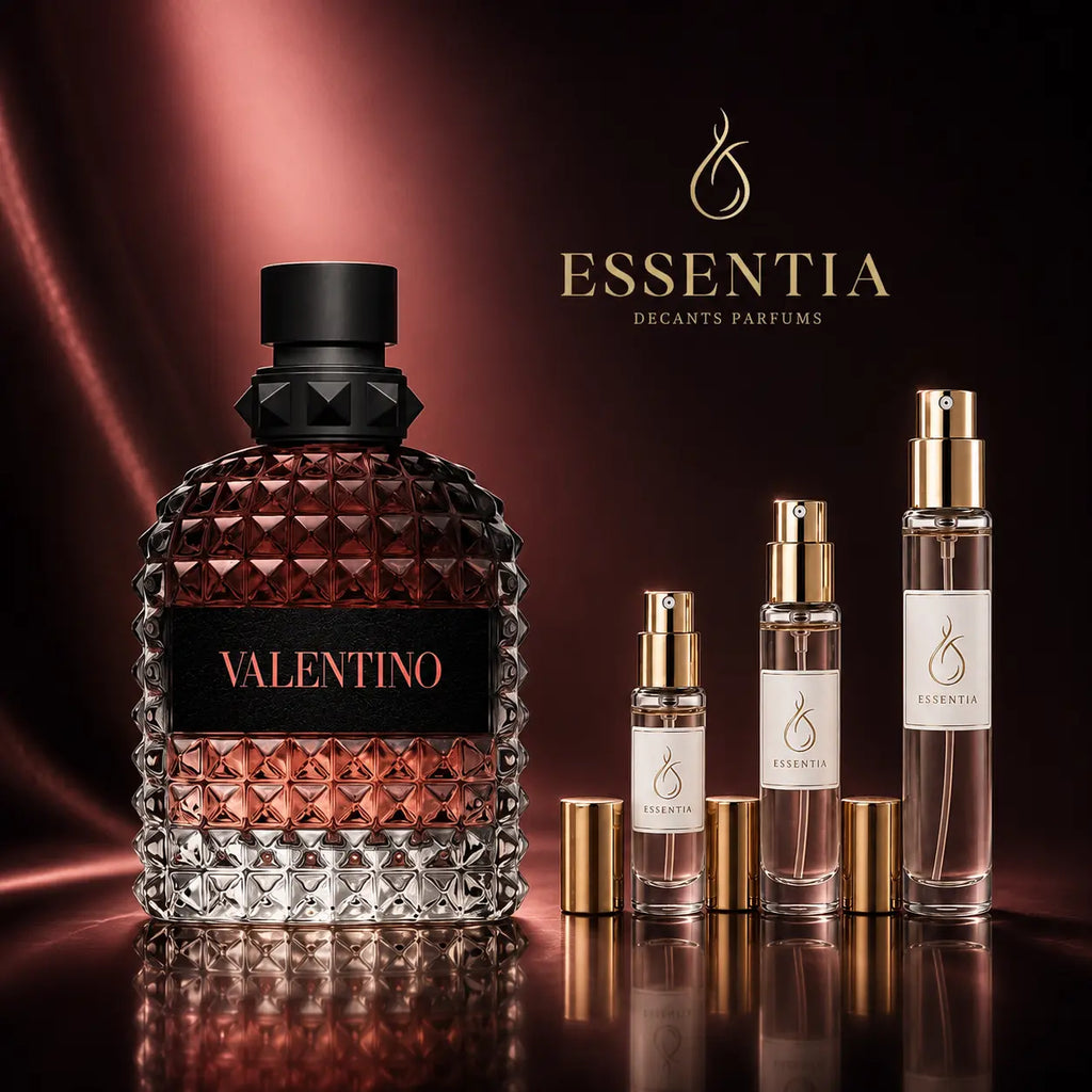 Valentino Uomo Born In Roma Coral Fantasy EDT en decant original ESSENTIA, perfume masculino dulce, frutal y seductor con manzana roja, tabaco y salvia.