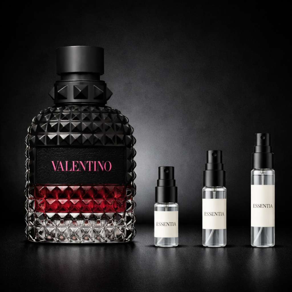 Decant original de Valentino Uomo Born in Roma Intense en presentaciones ESSENTIA de 3ml, 5ml y 10ml.