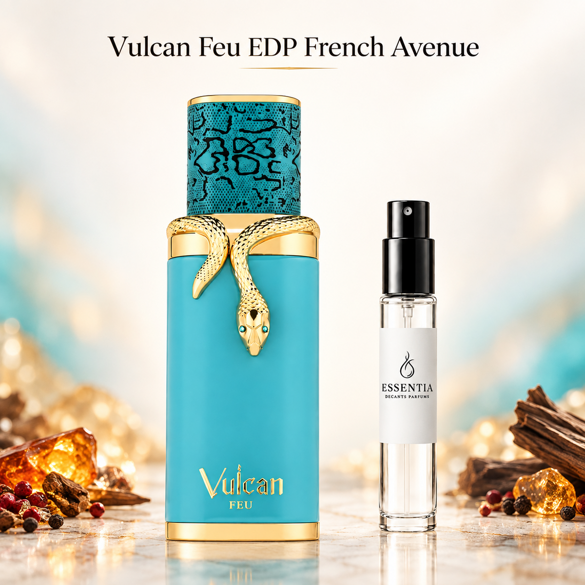 Vulcan Feu EDP French Avenue con decant original ESSENTIA disponible en Paraguay